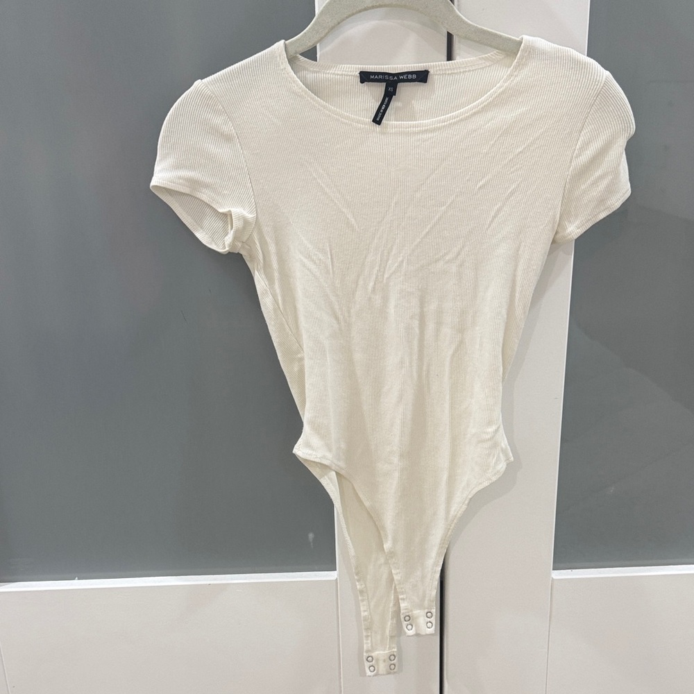 Banana Republic Off-White Short Sleeve Bodysuit